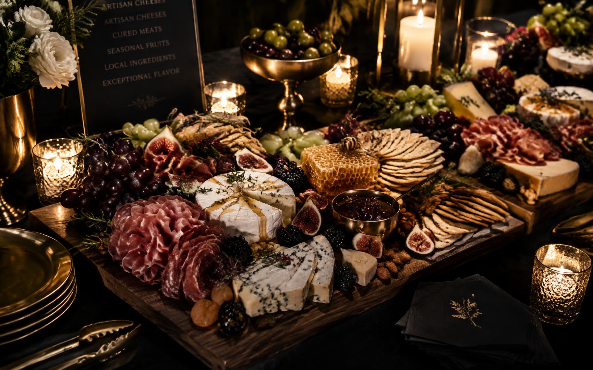 Artisan charcuterie board with cheeses and cured meats